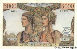 5000 Francs TERRE ET MER FRANCE  1953 F.48.09 SUP+