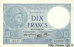 10 Francs MINERVE modifié FRANCE  1941 F.07.29 pr.NEUF