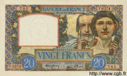20 Francs TRAVAIL ET SCIENCE FRANCE 1941 F.12.19