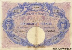 50 Francs BLEU ET ROSE FRANCE  1890 F.14.02 TB+