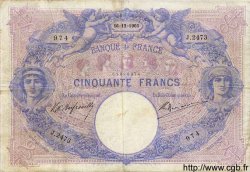 50 Francs BLEU ET ROSE FRANCE  1903 F.14.15 TB