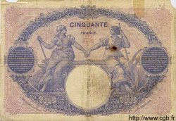 50 Francs BLEU ET ROSE FRANCE  1920 F.14.33 B+
