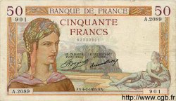 50 Francs CÉRÈS FRANCE  1935 F.17.12 TB+