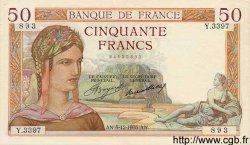 50 Francs CÉRÈS FRANCIA  1935 F.17.20 SPL