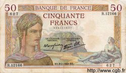 50 Francs CÉRÈS modifié FRANCE  1940 F.18.38 pr.TTB