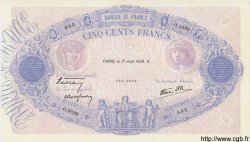 500 Francs BLEU ET ROSE modifié FRANCE  1939 F.31.38 TTB+