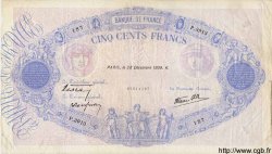500 Francs BLEU ET ROSE modifié FRANCE  1939 F.31.54 TTB