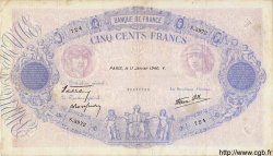 500 Francs BLEU ET ROSE modifié FRANCE  1940 F.31.56 pr.TTB