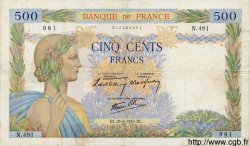 500 Francs LA PAIX FRANCE  1940 F.32.03 TB+