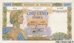 500 Francs LA PAIX FRANCE  1940 F.32.09 TTB+