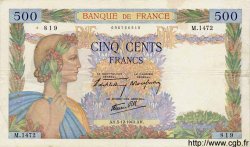 500 Francs LA PAIX FRANCE  1940 F.32.10 TTB