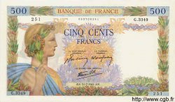 500 Francs LA PAIX FRANCE  1941 F.32.20 UNC