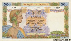 500 Francs LA PAIX FRANCE  1942 F.32.33 pr.SUP