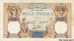 1000 Francs CÉRÈS ET MERCURE type modifié FRANCE  1938 F.38.13 TB+
