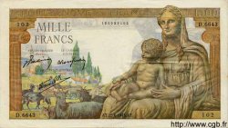 1000 Francs DÉESSE DÉMÉTER FRANCE  1943 F.40.28 TTB
