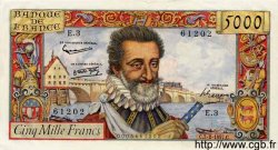 5000 Francs HENRI IV FRANCE  1957 F.49.01 pr.SPL