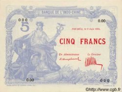 5 Francs Spécimen NOUVELLE CALÉDONIE  1924 P.19s pr.NEUF