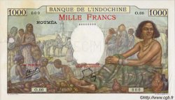 1000 Francs NEW CALEDONIA  1952 P.43cs XF