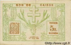 5 Francs NOUVELLE CALÉDONIE  1943 P.58 pr.TTB