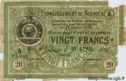 20 Francs NOUVELLE CALÉDONIE Nouméa 1875 P.07 AB