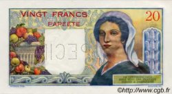20 Francs TAHITI  1954 P.21bs NEUF