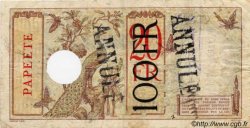 100 Francs surchargé sur 20 francs au paon Annulé TAHITI  1936 P.16 TB
