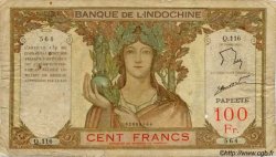 100 Francs TAHITI  1961 P.14d B+
