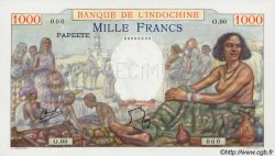 1000 Francs TAHITI  1954 P.15bs ST