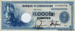 1000 Francs TAHITI  1943 P.18b SPL