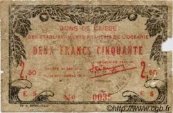 2,50 Francs OCÉANIE  1943 P.13a AB