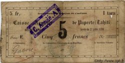 5 Francs - 1 tara TAHITI  1880 P. -s RC+