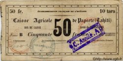 50 Francs - 10 tara TAHITI  1880 P. -s pr.TB