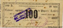 100 Francs - 20 tara TAHITI  1894 P. -s TB