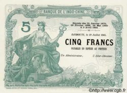 5 Francs Essai DJIBOUTI  1905 P. - NEUF