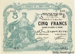 5 Francs DJIBOUTI  1905 P.-s NEUF