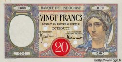 20 Francs Spécimen DJIBOUTI  1947 P.07Bs SPL