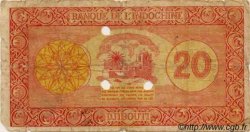20 Francs Palestine DJIBOUTI  1945 P.15s B