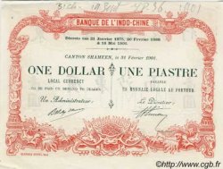 1 Dollar / 1 Piastre Spécimen INDOCHINE FRANÇAISE  1901 PS.436 SUP