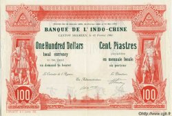 100 Dollars - 100 Piastres Spécimen INDOCHINE FRANÇAISE  1901 PS.439 SUP