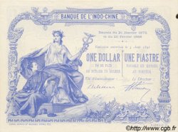 1 Dollar - 1 Piastre bleu INDOCHINE FRANÇAISE  1891 P.024 pr.SPL