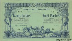 20 Dollars - 20 Piastres Spécimen INDOCHINE FRANÇAISE Saïgon 1876 P.022s SPL