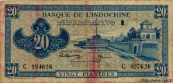 20 Piastres bleu INDOCHINE FRANÇAISE  1943 P.065 TB