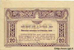 20 Cents INDOCHINE FRANÇAISE  1920 P.045a SUP
