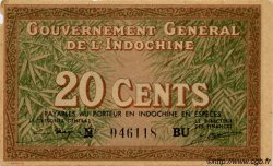 20 Cents FRENCH INDOCHINA  1939 P.086d XF
