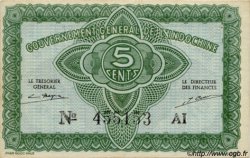 5 Cents INDOCHINE FRANÇAISE  1943 P.088a