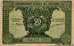 50 Cents FRENCH INDOCHINA  1943 P.091 VF+