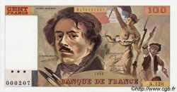 100 Francs DELACROIX modifié FRANCE  1988 F.69.12A128 NEUF