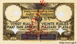 20 Rials Makhzani argent - 100 Francs MAROC  1910 P.02 SUP
