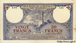 20 Francs MAROC  1920 P.12 TTB+ à SUP
