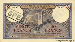 20 Francs MAROC  1920 P.12s SUP